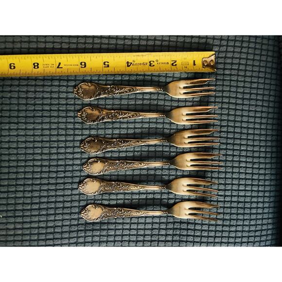 Vintage Solingen Rostfrei Silverplate Silverware Flatware Set 6 Fish Forks 6” - Picture 1 of 7